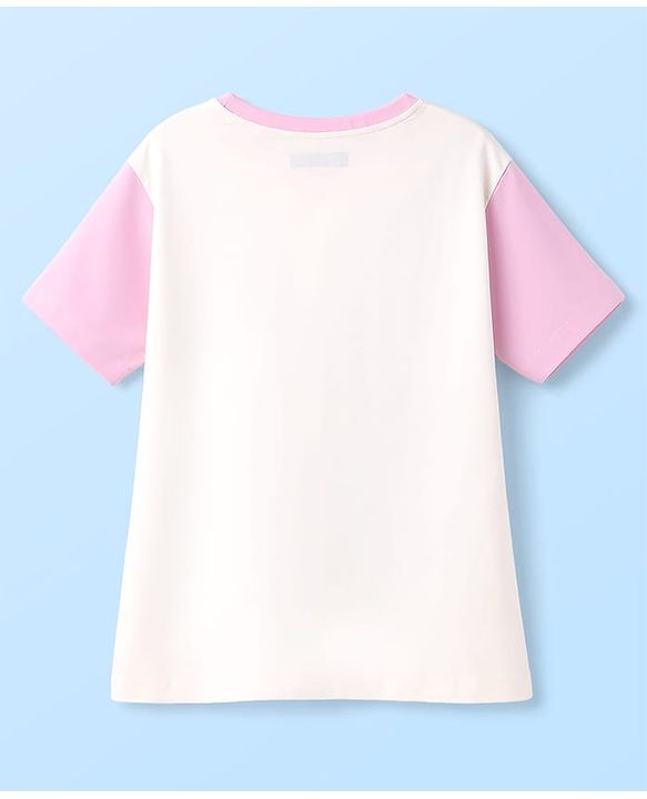 Pine Kids Cotton Knit Half Sleeves Top & Shorts Set with Chicago Print - Pink