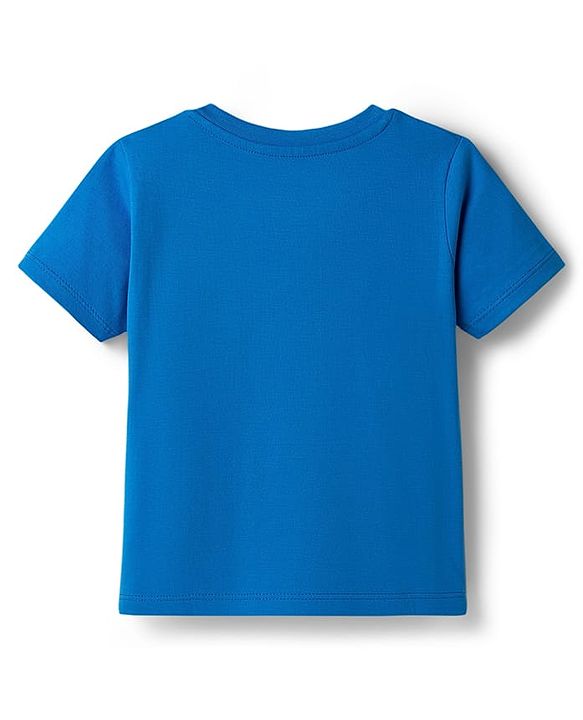 Babyhug Marvel Cotton Knit T-Shirt with Half Sleeves and Spiderman Graphics Blue 6-9 Months