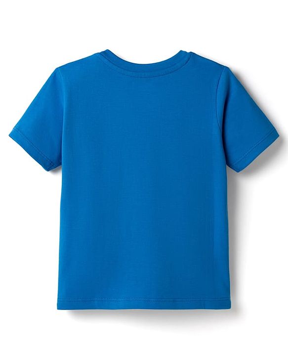 Babyhug Marvel Cotton Knit T-Shirt with Half Sleeves and Spiderman Graphics Blue 6-9 Months