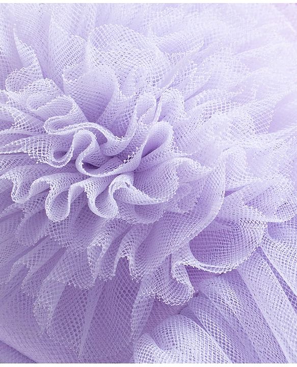 Babyhug Mesh Woven Sleeveless Party Dress With Floral Corsage - Lavender