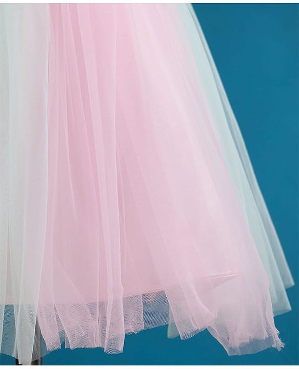 Babyhug Mesh Woven Sleeveless Party Dress With Floral Corsage - Pink