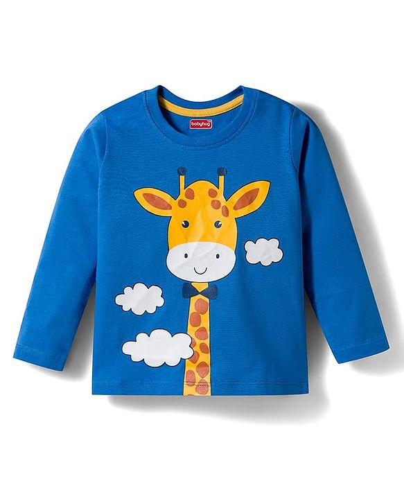 Babyhug Cotton Knit Full Sleeves Striped T-Shirts with Animal Print Pack of 3 - Blue White & Red