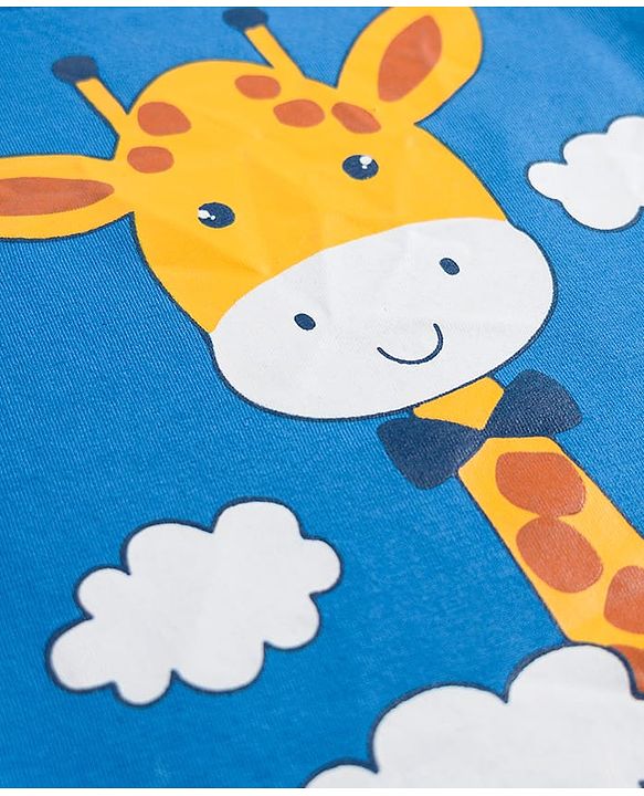 Babyhug Cotton Knit Full Sleeves Striped T-Shirts with Animal Print Pack of 3 - Blue White & Red
