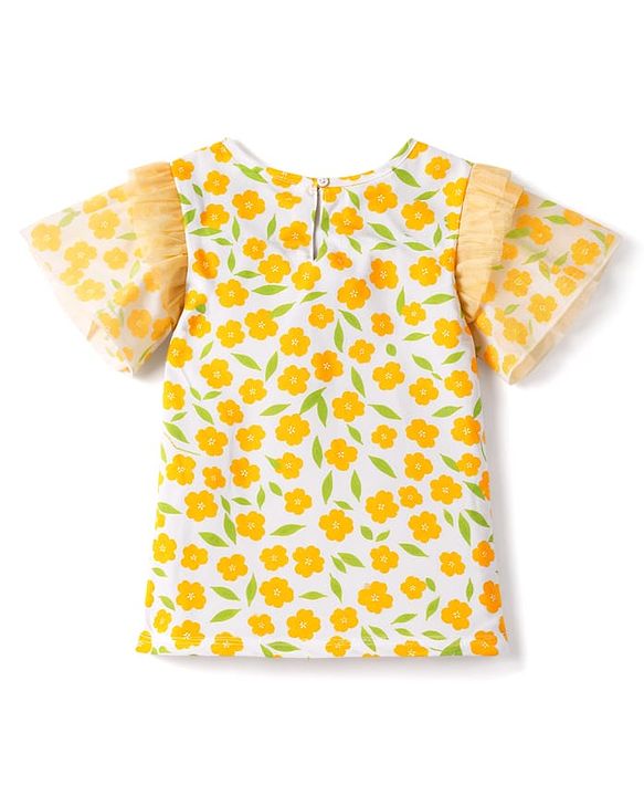 Pine Kids Cotton Knit Top Floral Print Multi Color 4-5 Years