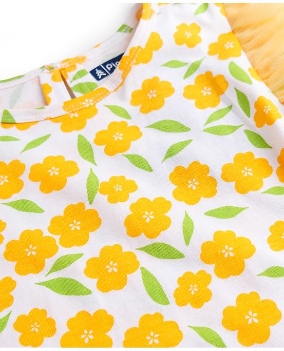 Pine Kids Cotton Knit Top Floral Print Multi Color 4-5 Years