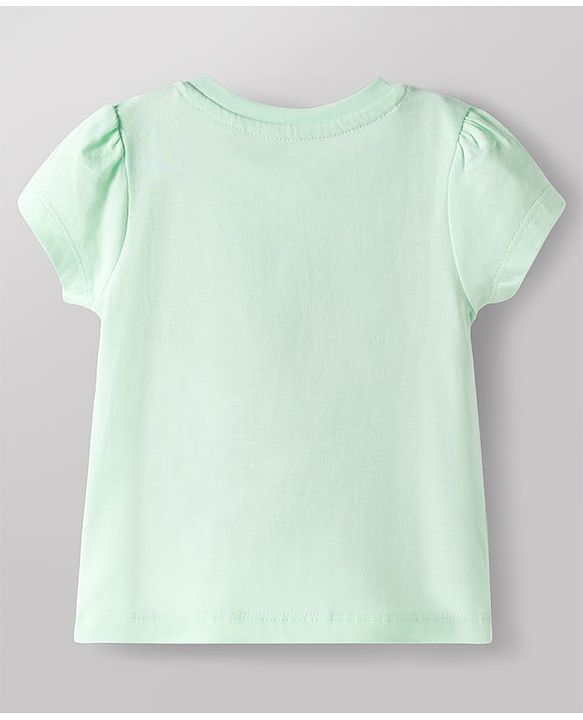 Babyhug Cotton Knit Half Sleeves T-Shirt & Capri Night Suit with Butterfly Print - Pink & Mint