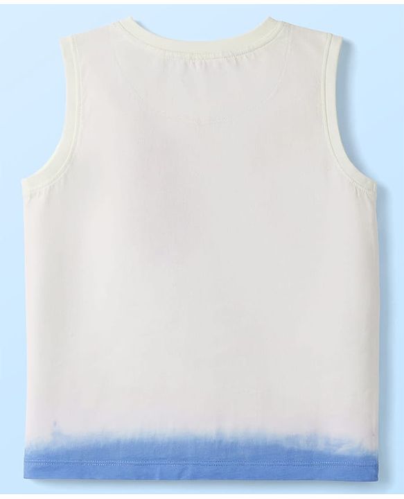 Pine Kids Cotton Knit T-Shirts Sleeveless Shark Graphic White 4-5 Years