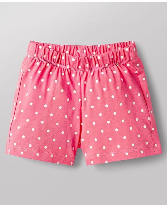 Babyhug Cotton Knit Half Sleeves T-Shirt & Shorts Night Suit with Floral & Snail Print - White