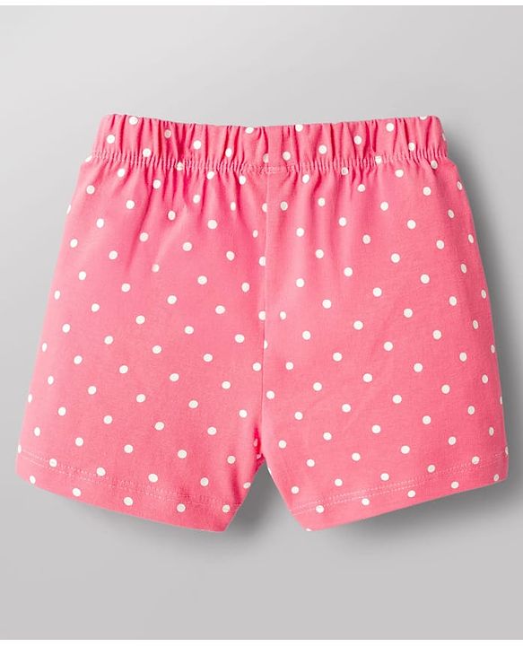 Babyhug Cotton Knit Half Sleeves T-Shirt & Shorts Night Suit with Floral & Snail Print - White