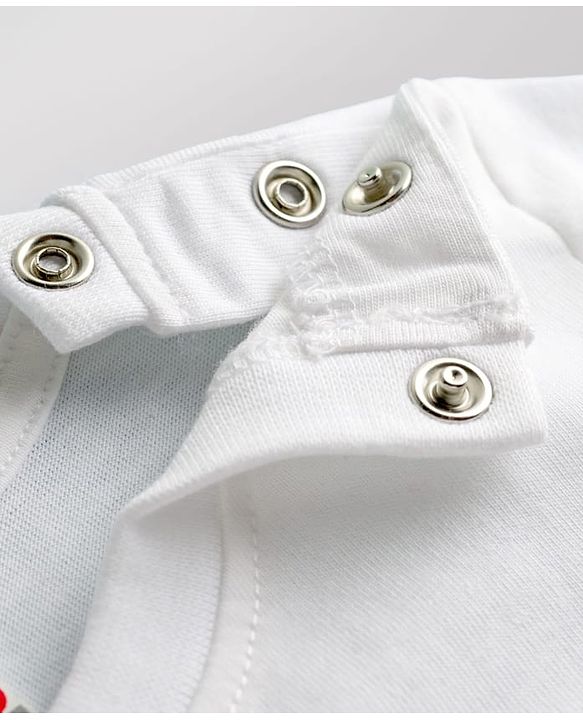 Babyhug Cotton Knit Half Sleeves T-Shirt & Shorts Night Suit with Floral & Snail Print - White