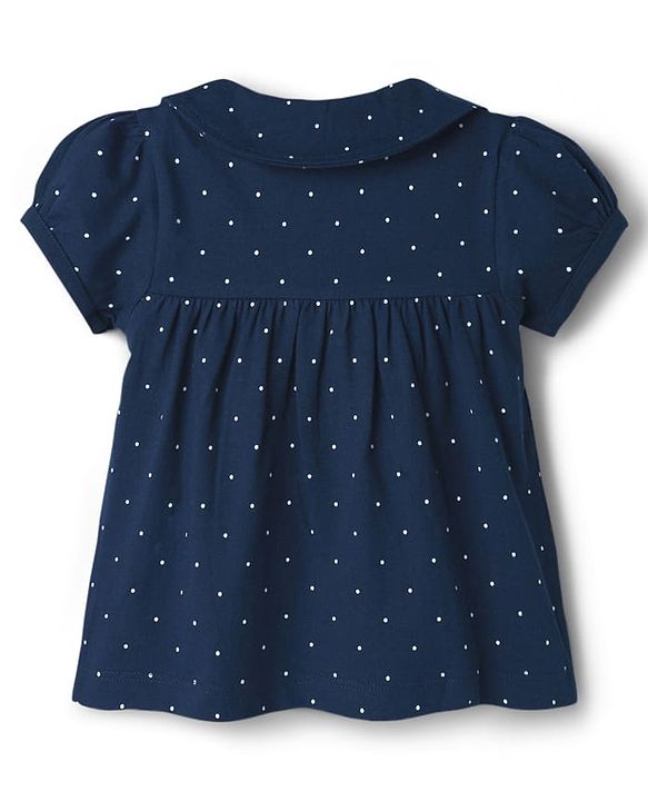 Babyhug Cotton Knit Half Sleeves Shirt & Shorts Night Suit with Cat Print - Navy Blue