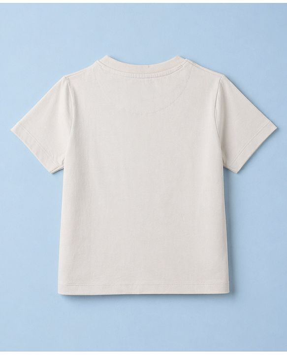 Pine Kids Cotton Knit T-Shirts Graphic Print Round Neck Grey 4-5 Years