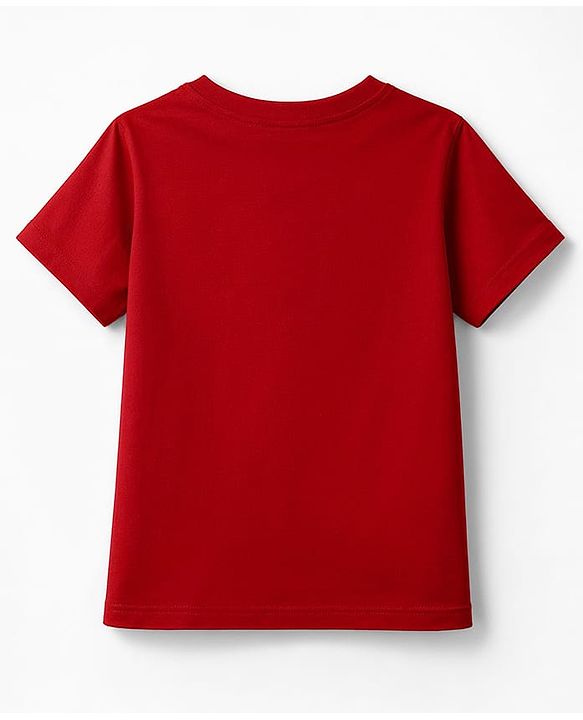 Pine Kids Cotton Knit T-Shirt Graphic Print Half Sleeves Round Neck Red 5-6 Years