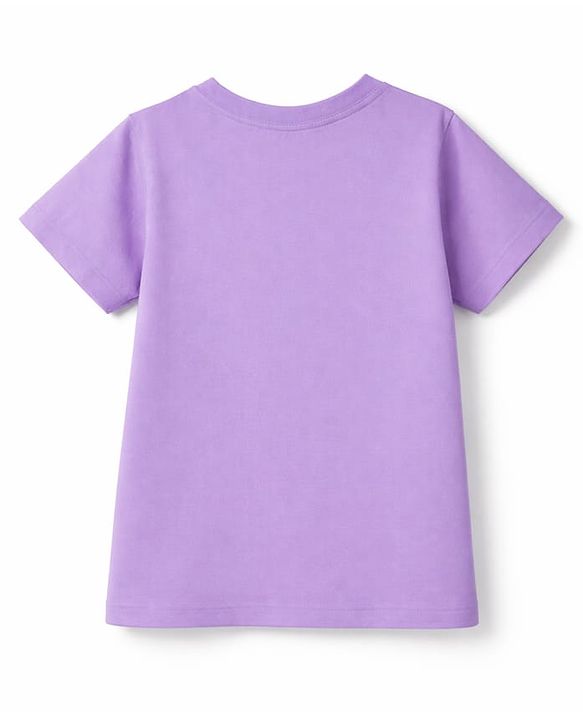 Pine Kids Cotton Knit T-Shirts Half Sleeves Round Neck Graphic Print Purple 4-5 Years