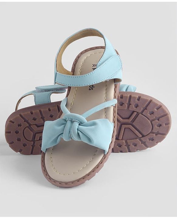 Pine Kids Solid Colour Velcro Closure Sandals - Light Blue