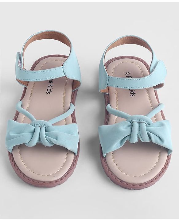 Pine Kids Solid Colour Velcro Closure Sandals - Light Blue