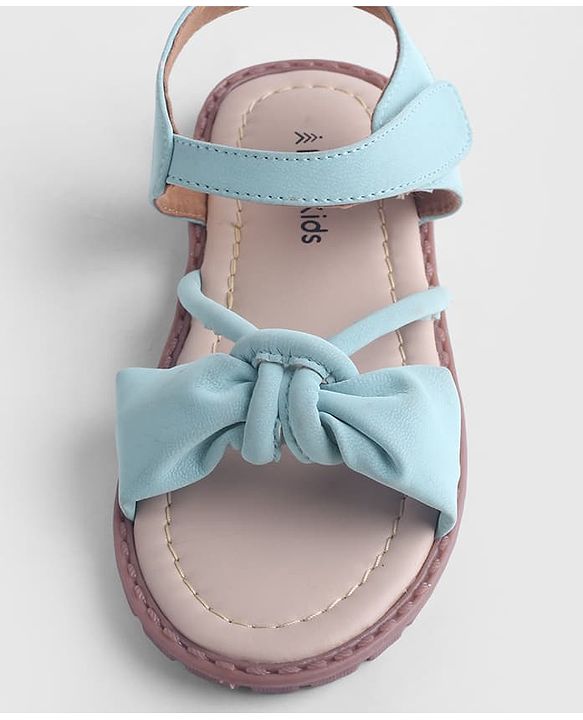 Pine Kids Solid Colour Velcro Closure Sandals - Light Blue