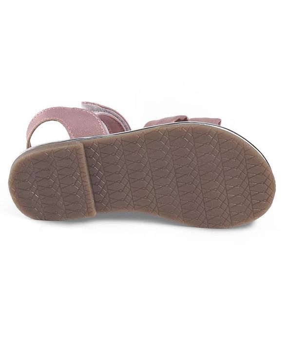 Pine Kids Velcro Closure Solid Sandal - Rose Gold