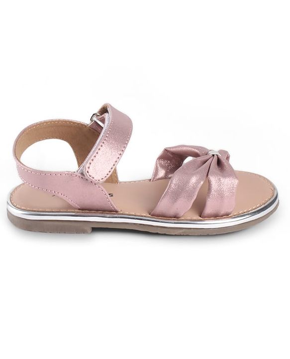 Pine Kids Velcro Closure Solid Sandal - Rose Gold