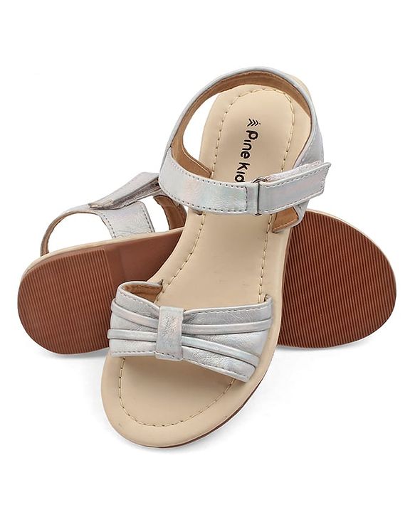 Pine Kids Slip-On Solid Sandals - Silver