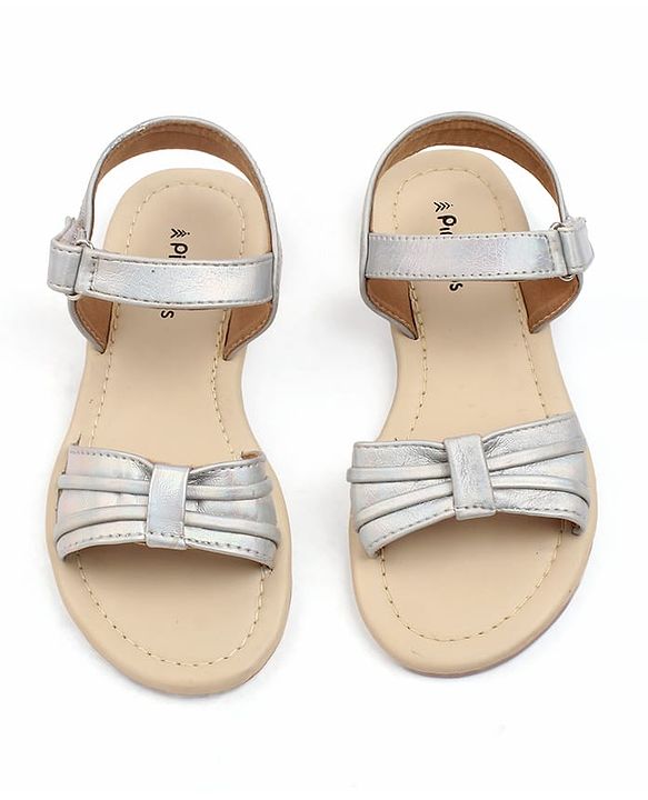 Pine Kids Slip-On Solid Sandals - Silver