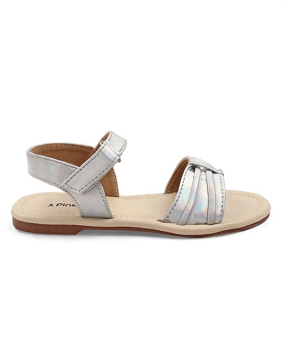 Pine Kids Slip-On Solid Sandals - Silver