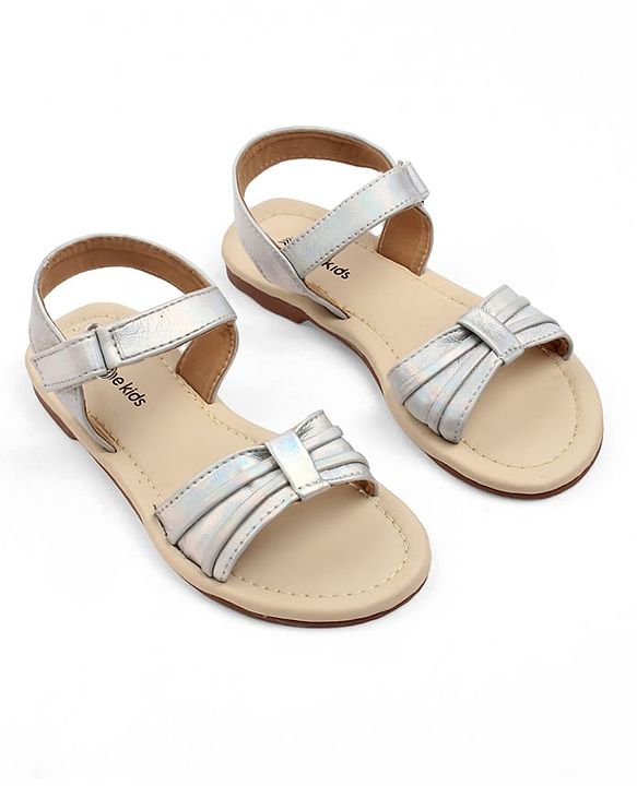 Pine Kids Slip-On Solid Sandals - Silver