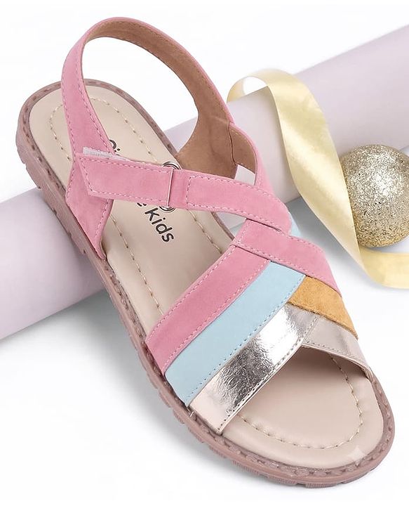 Pine Kids Solid Colour Velcro Closure Sandals - Pink