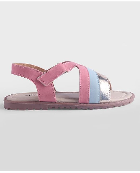 Pine Kids Solid Colour Velcro Closure Sandals - Pink