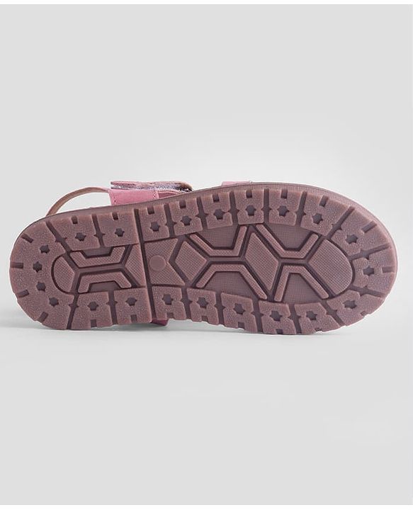 Pine Kids Solid Colour Velcro Closure Sandals - Pink