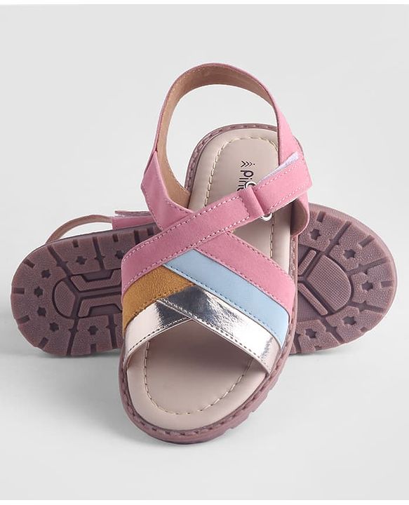 Pine Kids Solid Colour Velcro Closure Sandals - Pink