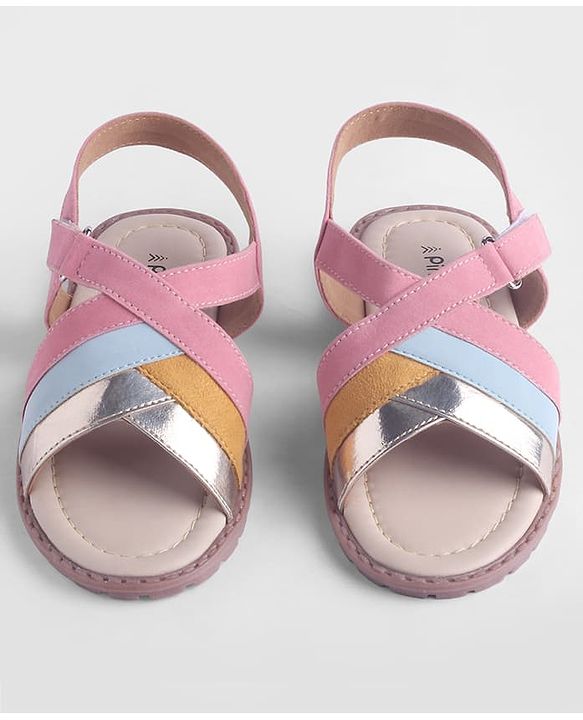 Pine Kids Solid Colour Velcro Closure Sandals - Pink