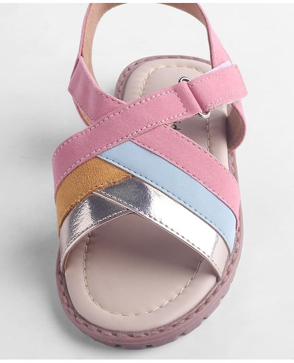 Pine Kids Solid Colour Velcro Closure Sandals - Pink