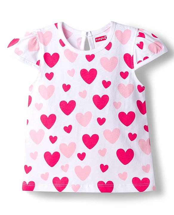 Babyhug Cotton Knit Half Sleeves T-Shirts With Heart & Star Print Pack of 3 - Multicolor