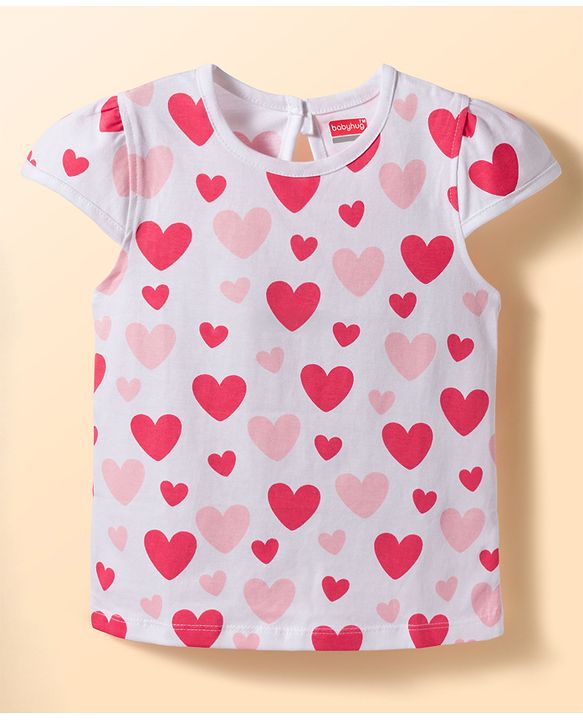 Babyhug Cotton Knit Half Sleeves T-Shirts With Heart & Star Print Pack of 3 - Multicolor