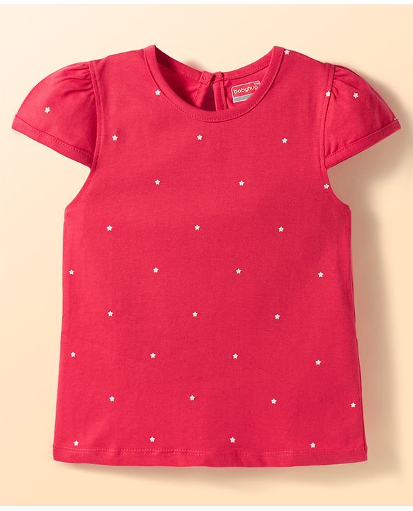 Babyhug Cotton Knit Half Sleeves T-Shirts With Heart & Star Print Pack of 3 - Multicolor
