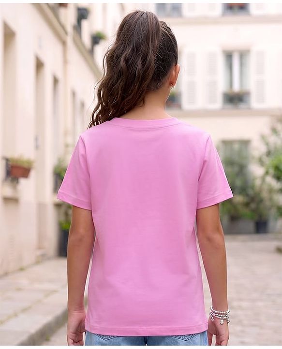 Pine Kids Cotton Knit T-Shirt with Graphic Print Pink 4-5 Years