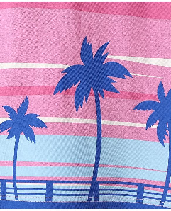Pine Kids Cotton Knit T-Shirts Round Neck Half Sleeves Pink 4-5 Years