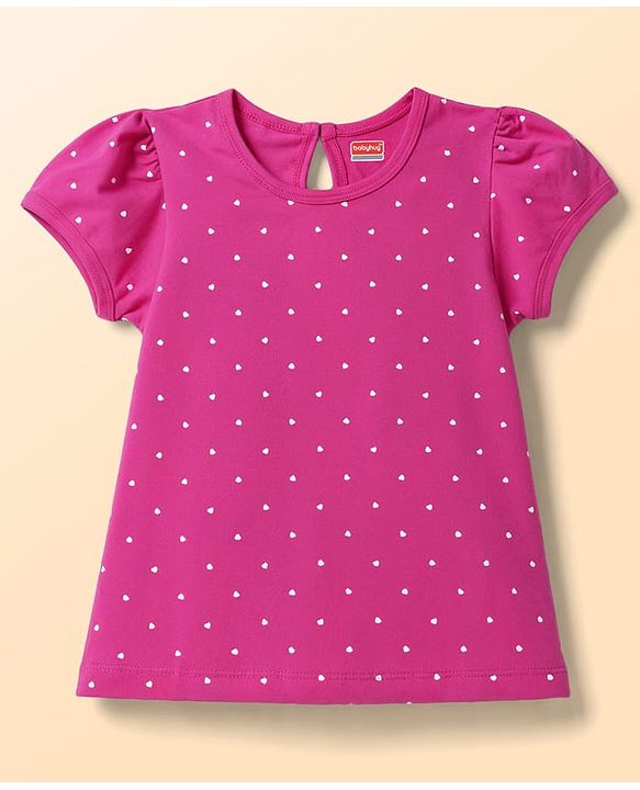 Babyhug 100% Cotton Knit Half Sleeves T-Shirts With Text & Polka Dots Print Pack of 2 - Multicolor