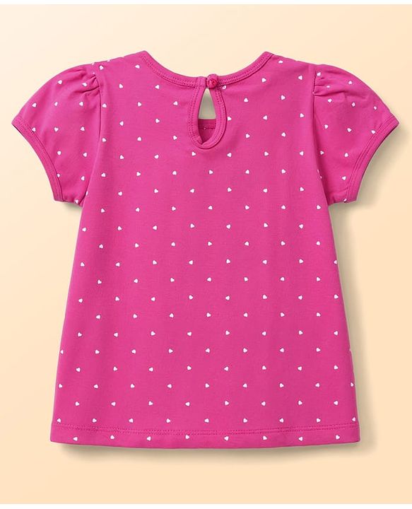 Babyhug 100% Cotton Knit Half Sleeves T-Shirts With Text & Polka Dots Print Pack of 2 - Multicolor