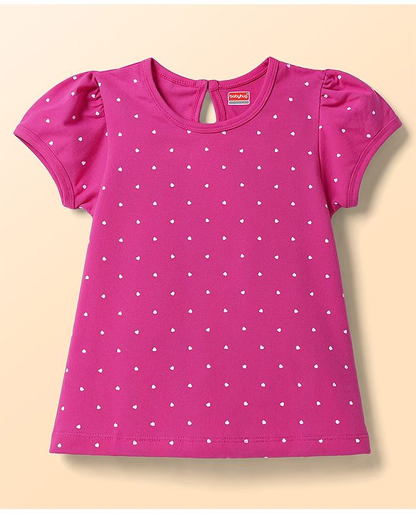 Babyhug 100% Cotton Knit Half Sleeves T-Shirts With Text & Polka Dots Print Pack of 2 - Multicolor