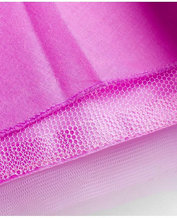 Babyhug Mesh Woven Half Sleeves Fit & Flared Tiered Party Frock with Sequin & Corsage Detailing- Lavender