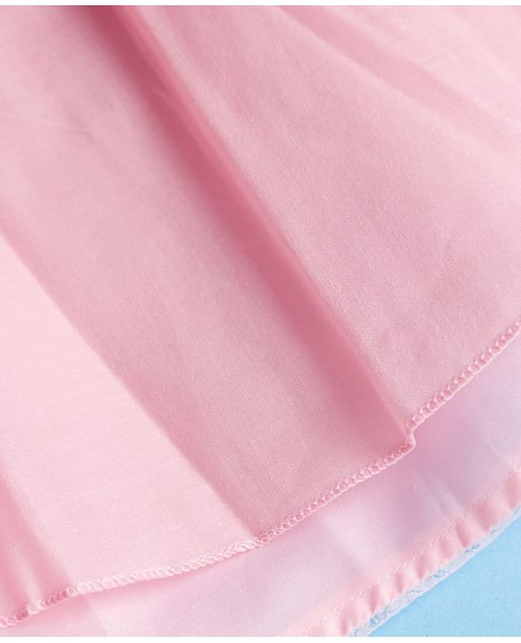 Babyhug Mesh Woven Sleeveless Shimmer Party Dress With Bow Applique - Pink
