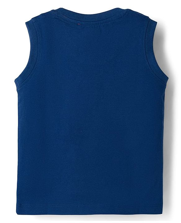 Babyhug 100% Cotton Knit Sleeveless Striped Nautical Theme & Bear Printed Tank T-Shirts Pack of 3 - Multicolour