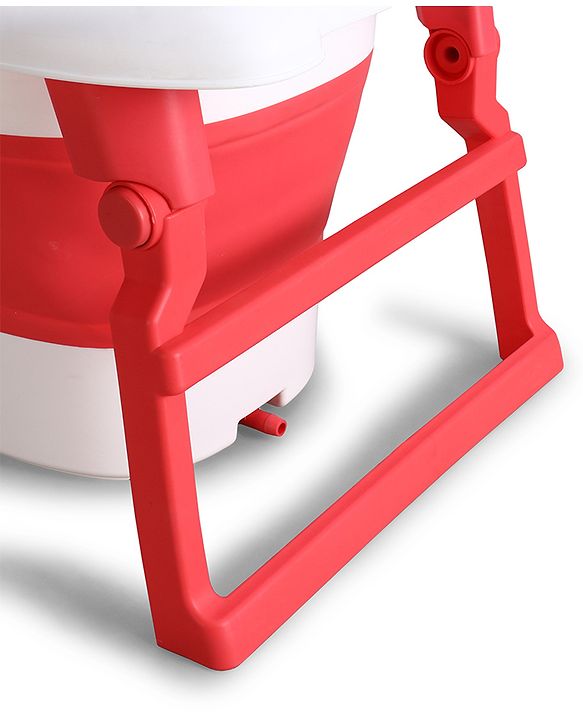 Babyhug 2-in-1 Foldable Baby Bath Tub with Bathing Chair & Soft Cushion - Red| Anti-Slip Base| Space-Saving Design| Comfortable & Safe for Newborns to Toddlers| 0-3 Years