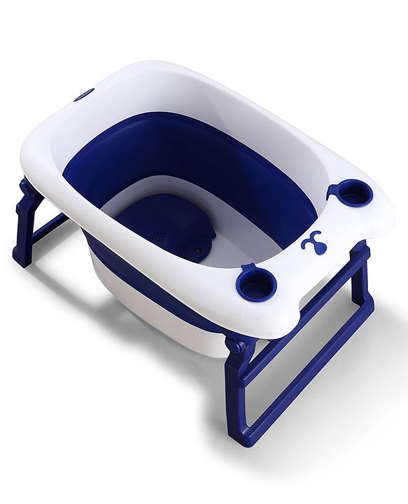 Babyhug 2-in-1 Foldable Baby Bath Tub with Bathing Chair & Soft Cushion - Red| Anti-Slip Base| Space-Saving Design| Comfortable & Safe for Newborns to Toddlers| 0-3 Years