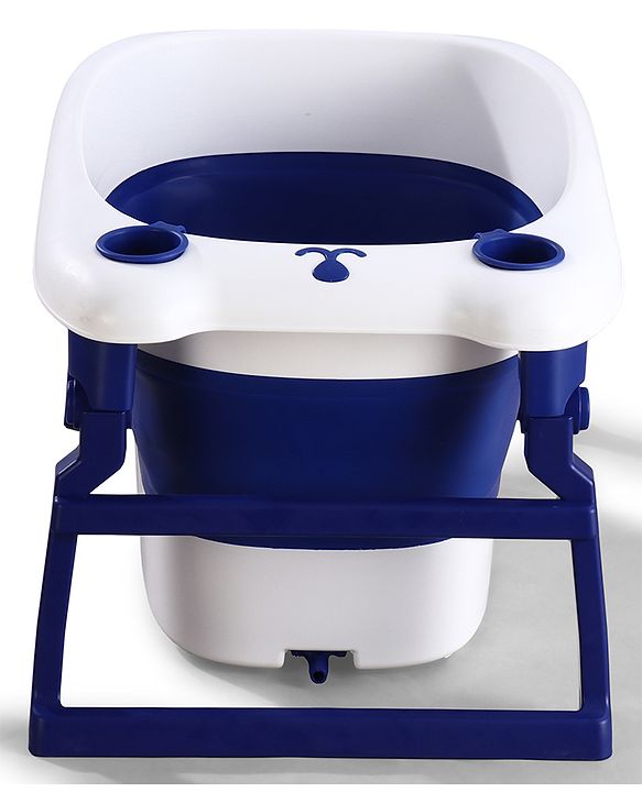 Babyhug 2-in-1 Foldable Baby Bath Tub with Bathing Chair & Soft Cushion - Red| Anti-Slip Base| Space-Saving Design| Comfortable & Safe for Newborns to Toddlers| 0-3 Years