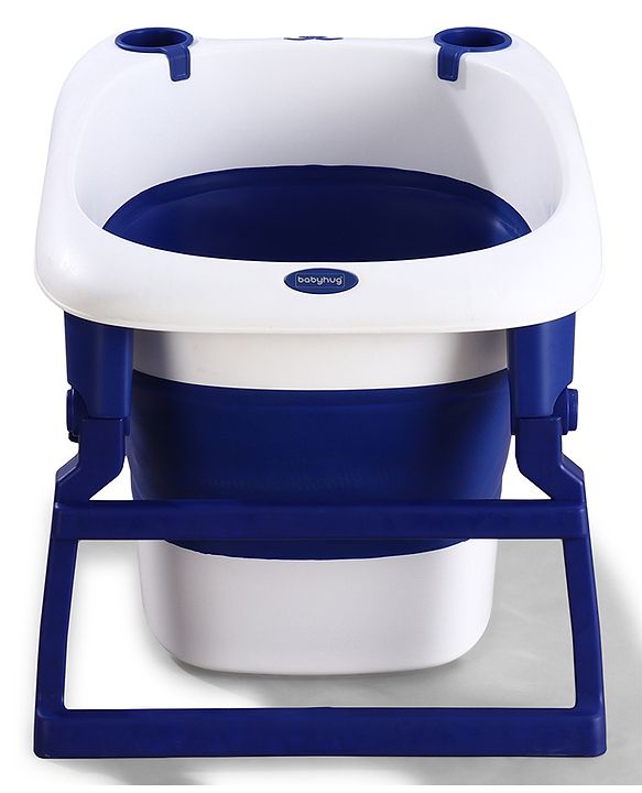 Babyhug 2-in-1 Foldable Baby Bath Tub with Bathing Chair & Soft Cushion - Red| Anti-Slip Base| Space-Saving Design| Comfortable & Safe for Newborns to Toddlers| 0-3 Years