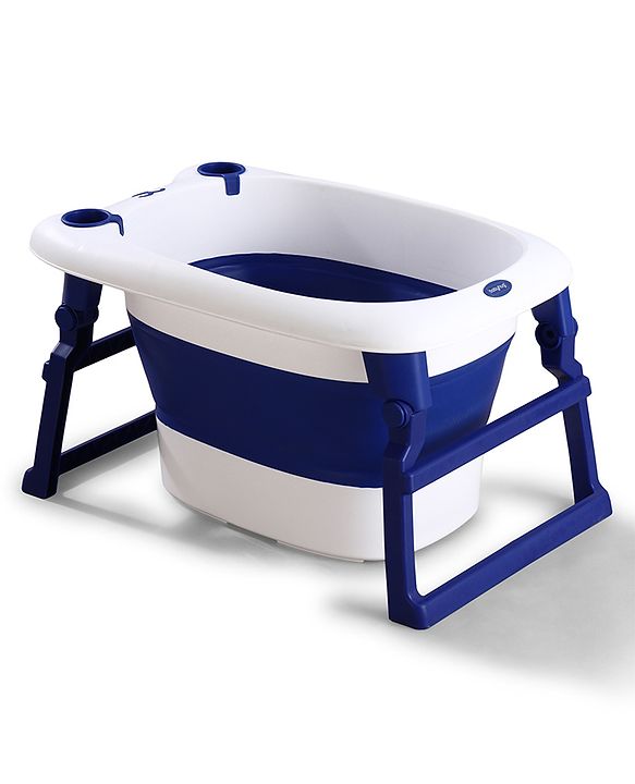 Babyhug 2-in-1 Foldable Baby Bath Tub with Bathing Chair & Soft Cushion - Red| Anti-Slip Base| Space-Saving Design| Comfortable & Safe for Newborns to Toddlers| 0-3 Years