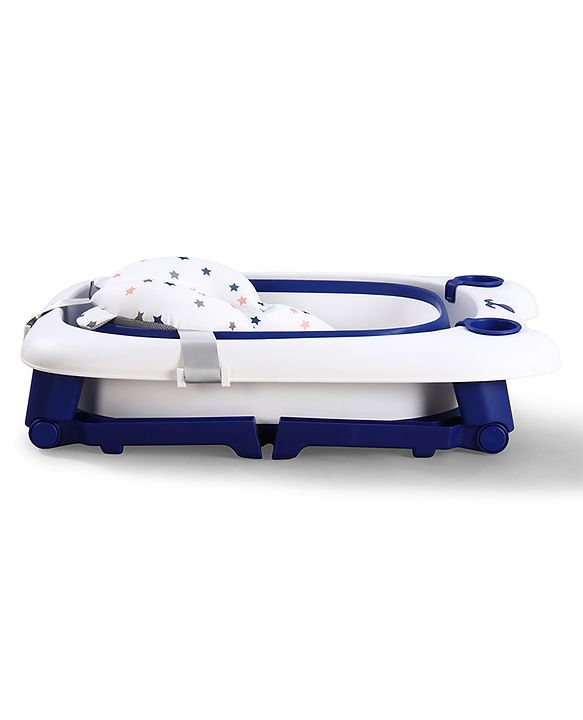 Babyhug 2-in-1 Foldable Baby Bath Tub with Bathing Chair & Soft Cushion - Red| Anti-Slip Base| Space-Saving Design| Comfortable & Safe for Newborns to Toddlers| 0-3 Years